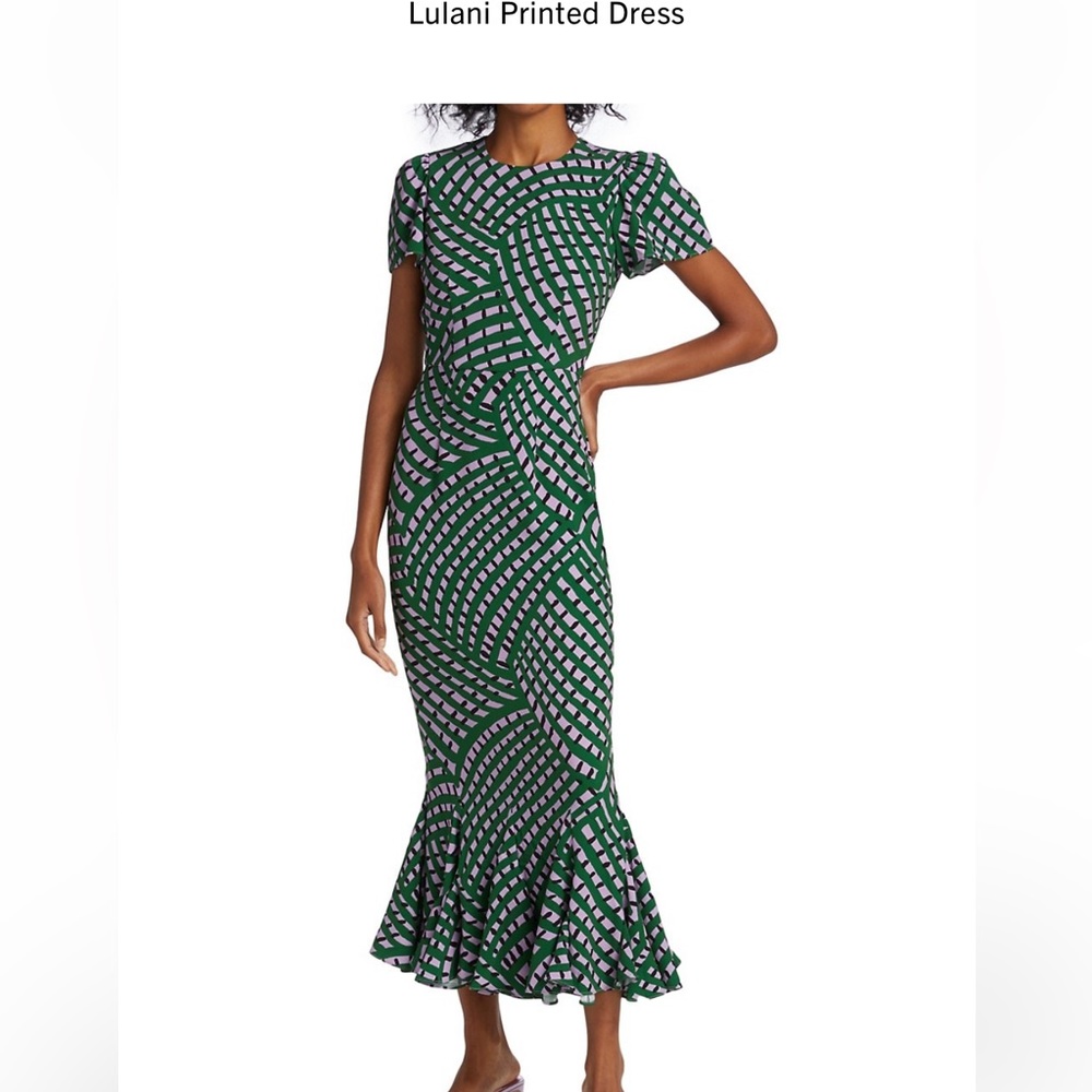 RHODE Lulani Printed Dress - woven geo purple - 10